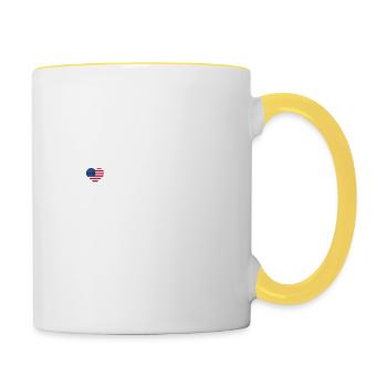Ich liebe Chicago Colosseum Wortspiel Herz Flagge Von Amerika - Tasse zweifarbig - Weiß/Gelb - Rechts