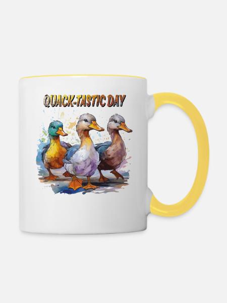 ENTEN QUACK-TASTIC DAY - Tasse zweifarbig - Weiß/Gelb