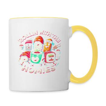 Rollin With The Homies - Tasse zweifarbig - Weiß/Gelb - Rechts