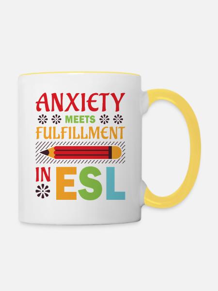 ESL-Lehrer ESL Unterricht - Tasse zweifarbig - Weiß/Gelb