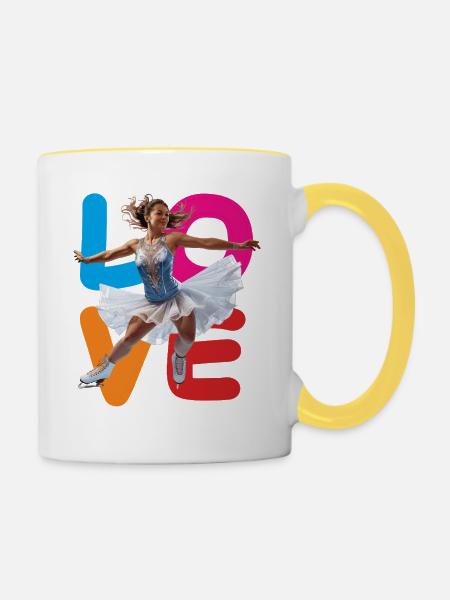 EISKUNSTLAUF LOVE - Tasse zweifarbig - Weiß/Gelb