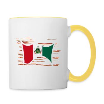 Golfe du Mexique avec drapeau - Mug contrasté - blanc/jaune - Droite