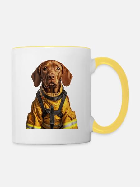 Vizsla - Tasse zweifarbig - Weiß/Gelb