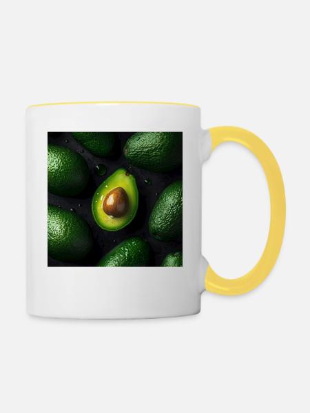 Avocado - Tasse zweifarbig - Weiß/Gelb
