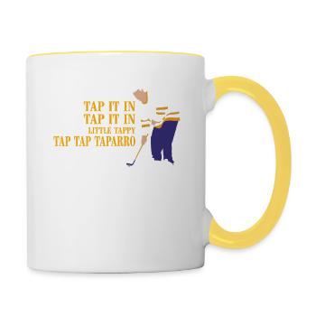 Just Tap It In Golf Lustige Golfspieler - Tasse zweifarbig - Weiß/Gelb - Rechts