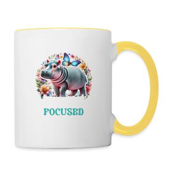 Unbothered Moisturized Happy Hippo In My Lane - Contrasting Mug - white/yellow - Right