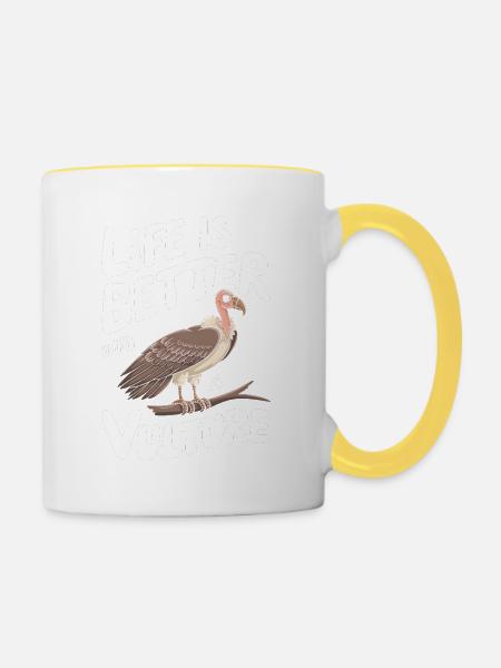 Geier - Tasse zweifarbig - Weiß/Gelb