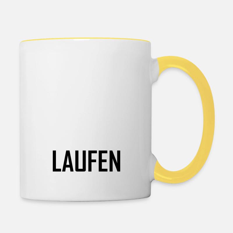 HOMMES COURANT - Mug contrasté - blanc/jaune