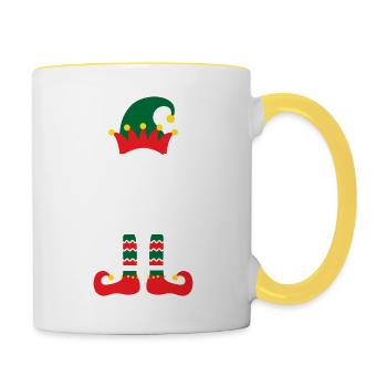 elf haha Zeichenfläche 1 Kopie - Tasse zweifarbig - Weiß/Gelb - Rechts