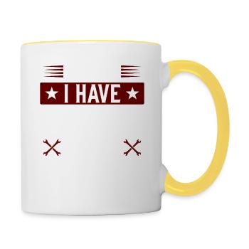 garage2 Zeichenfläche 1 - Tasse zweifarbig - Weiß/Gelb - Rechts