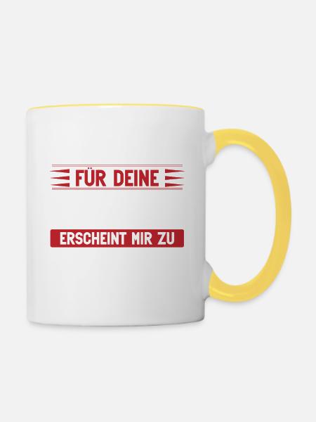 cent1 Zeichenfläche 1 - Tasse zweifarbig - Weiß/Gelb