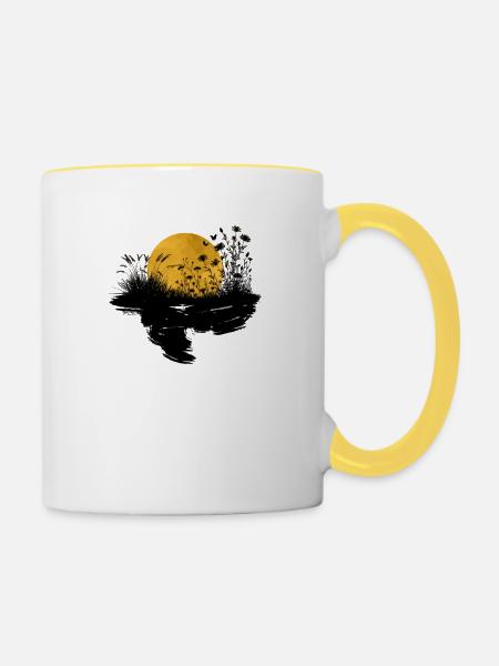 Wildblume Mondscheinwiese - Tasse zweifarbig - Weiß/Gelb