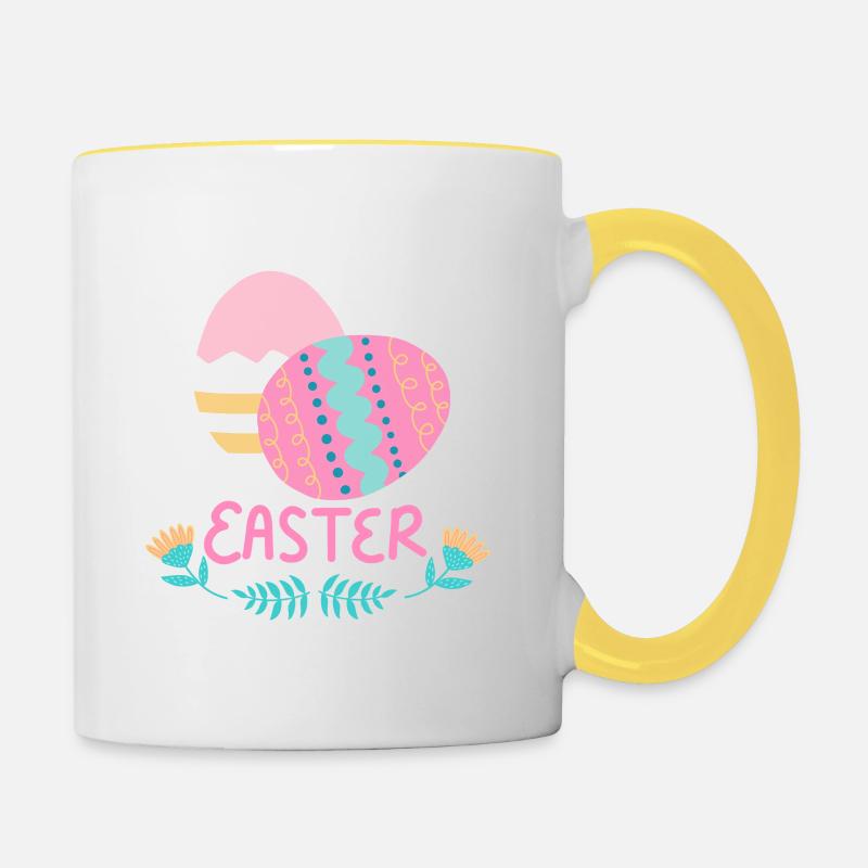 Easter eggs - Contrasting Mug - white/yellow