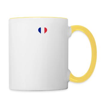Ich liebe Istanbul Cool Falsche Flagge Frankreich Liebhaber Wortspiel - Tasse zweifarbig - Weiß/Gelb - Rechts