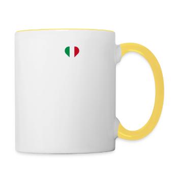 J’aime Istanbul Cool Mauvais Drapeau Italie Lover Jeu de mots - Mug contrasté - blanc/jaune - Droite
