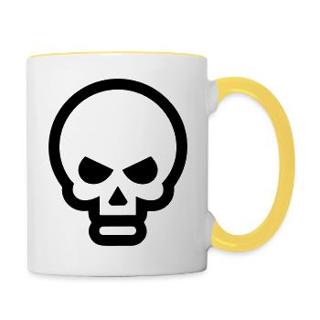 Skull - Contrasting Mug - white/yellow - Right