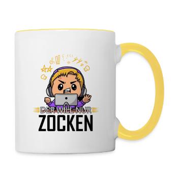 REAL MEN GAMER Artboard 1 - Contrasting Mug - white/yellow - Right