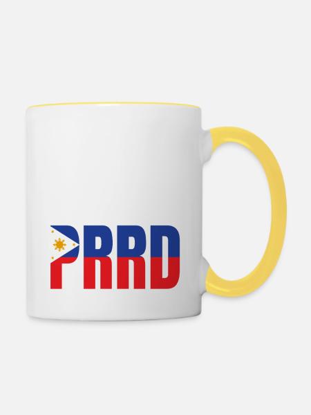 Free Duterte Supporter President Rodrigo Digong - Tasse zweifarbig - Weiß/Gelb