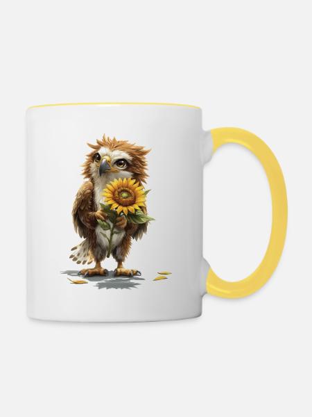 Meerschweinchen - Tasse zweifarbig - Weiß/Gelb