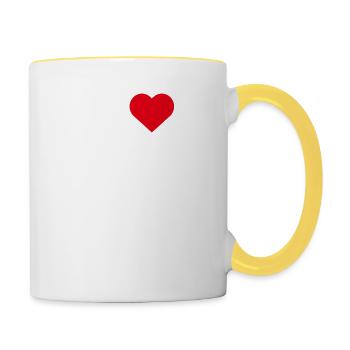 I Love LA Cool Wrong Flag Lover Heart Flag USA - Tasse zweifarbig - Weiß/Gelb - Rechts