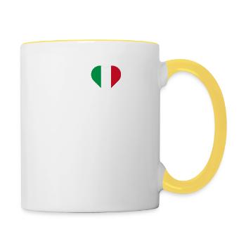 I love LA Cool Wrong Flag Italien Liebhaber Los Angeles - Tasse zweifarbig - Weiß/Gelb - Rechts