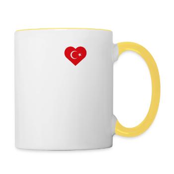 J’aime LA Cool Wrong Flag Turkish Lover America - Mug contrasté - blanc/jaune - Droite