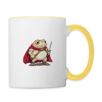 Ich Bin Ein Kanal Für Unsinn Frosch Illustration - Tasse zweifarbig - Weiß/Gelb - Rechts