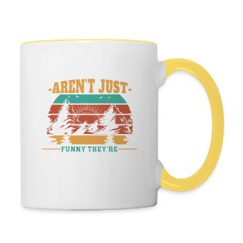 Mountains aren't just fun hill areas - Contrasting Mug - white/yellow - Right