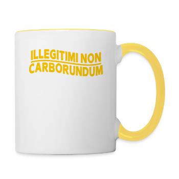 Illegitimi Non Carborundum Aussage Mit Charme - Tasse zweifarbig - Weiß/Gelb - Rechts