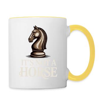 It's Not A Horse Chess Knight Game Chessboard - Contrasting Mug - white/yellow - Right