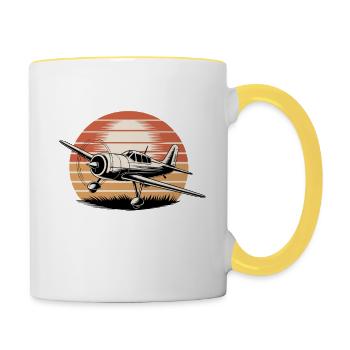 I Speak Fluent Rc Plane Aircraft Pilot Aviation - Contrasting Mug - white/yellow - Right