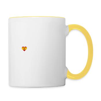 I Love Madrid Colosseum Lover Cool Heart Flag Pun - Contrasting Mug - white/yellow - Right