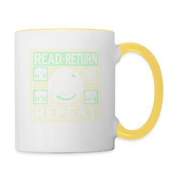Lesen Zurück Wiederholen - Tasse zweifarbig - Weiß/Gelb - Rechts