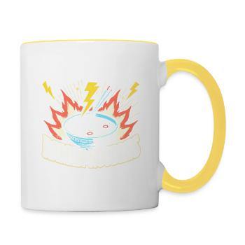 Angetrieben von Ramen-Nudeln - Tasse zweifarbig - Weiß/Gelb - Rechts