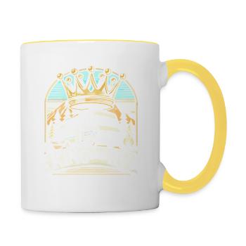 König des Wohnmobils - Tasse zweifarbig - Weiß/Gelb - Rechts