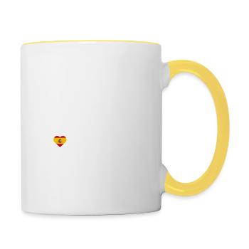 I Love Madrid Cool Heart Flag Eiffel Tower Humor - Contrasting Mug - white/yellow - Right