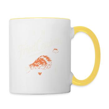 Du hattest mich bei Fried Chicken - Tasse zweifarbig - Weiß/Gelb - Rechts