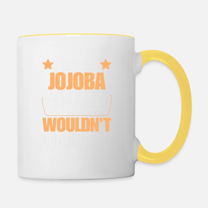 Jojoba makes everything better - Contrasting Mug - white/yellow