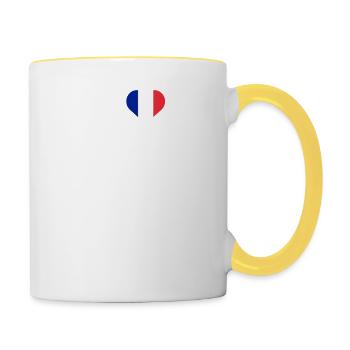 I Love Madrid Cool I Love Wrong Flag France Heart - Contrasting Mug - white/yellow - Right