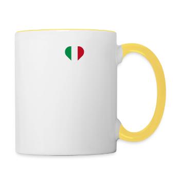 I Love Madrid Cool I Love Wrong Flag Italy Lover - Contrasting Mug - white/yellow - Right
