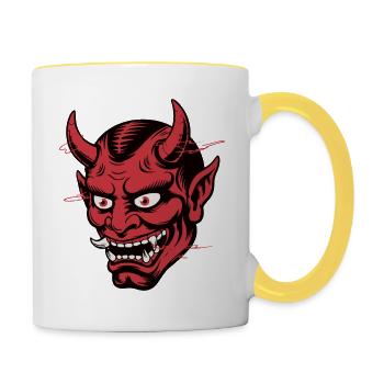 ART STYLE MASK - Contrasting Mug - white/yellow - Right