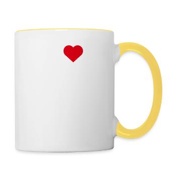 I Love Madrid Cool Statue Of Liberty Spain Heart - Contrasting Mug - white/yellow - Right