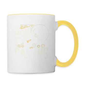 Mein Metalldetektor ruft - Tasse zweifarbig - Weiß/Gelb - Rechts