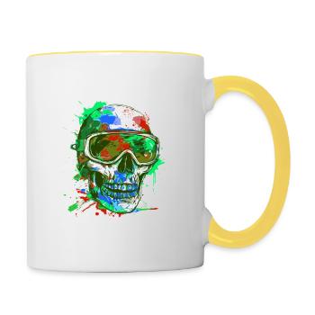 Ski Skull Ski Goggles - Contrasting Mug - white/yellow - Right