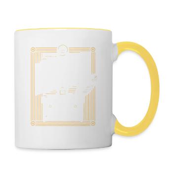 Retten Sie einen Schriftsteller Kaufen Sie ein - Tasse zweifarbig - Weiß/Gelb - Rechts