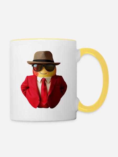 Apfel - Tasse zweifarbig - Weiß/Gelb