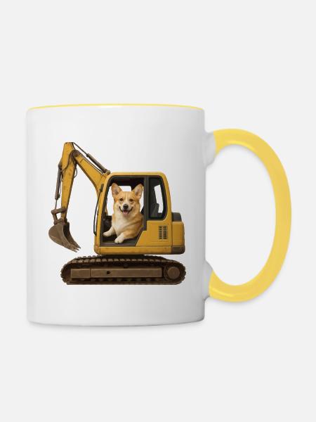 Corgi - Tasse zweifarbig - Weiß/Gelb