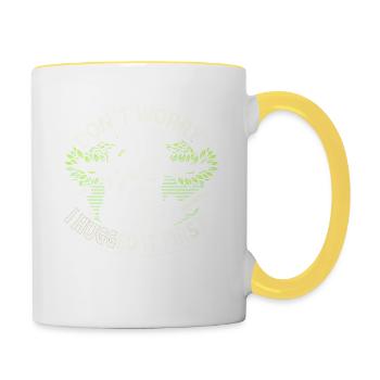 Keine Sorge, ich habe es zuerst umarmt - Tasse zweifarbig - Weiß/Gelb - Rechts