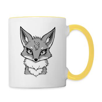 Grauer Fuchs - Tasse zweifarbig - Weiß/Gelb - Rechts