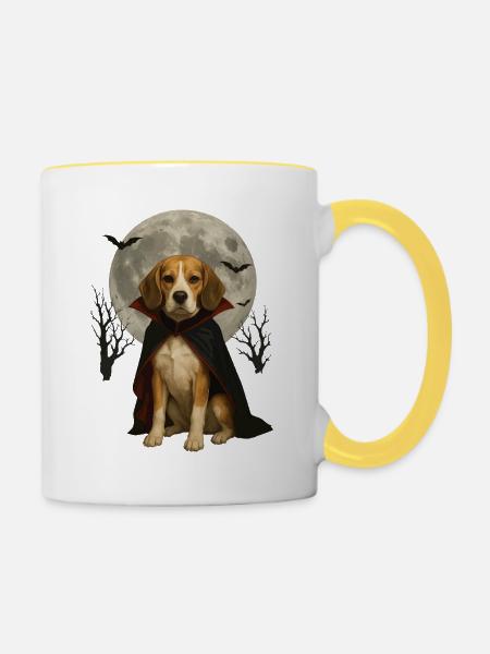 Beagle - Tasse zweifarbig - Weiß/Gelb